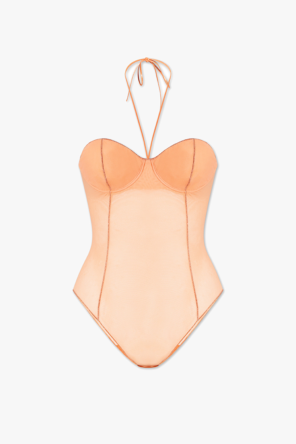 インナー・ルームウェアその他 Oseree SS23 Feather transparent mesh bodysuit (OFY121 PEACH) Lingerie 01 Mesh Body